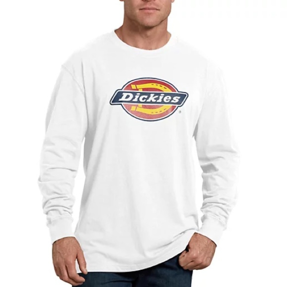 white dickies long sleeve logo shirt